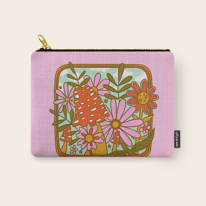 Mushrooms and Flowers Carry All Pouch Gallery Image 1