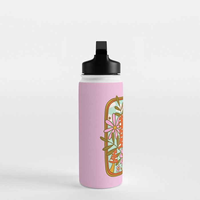 Mushrooms and Flowers Water Bottle Gallery Image 3