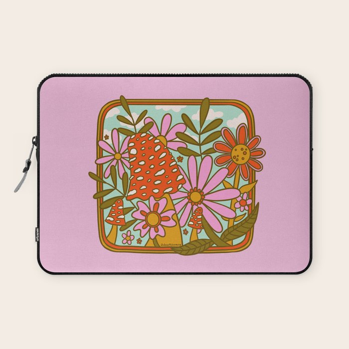 Mushrooms and Flowers Laptop Sleeve Gallery Image 1