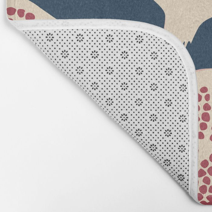 Pomegranate Fruit Navy Blue Bath Mat Gallery Image 2