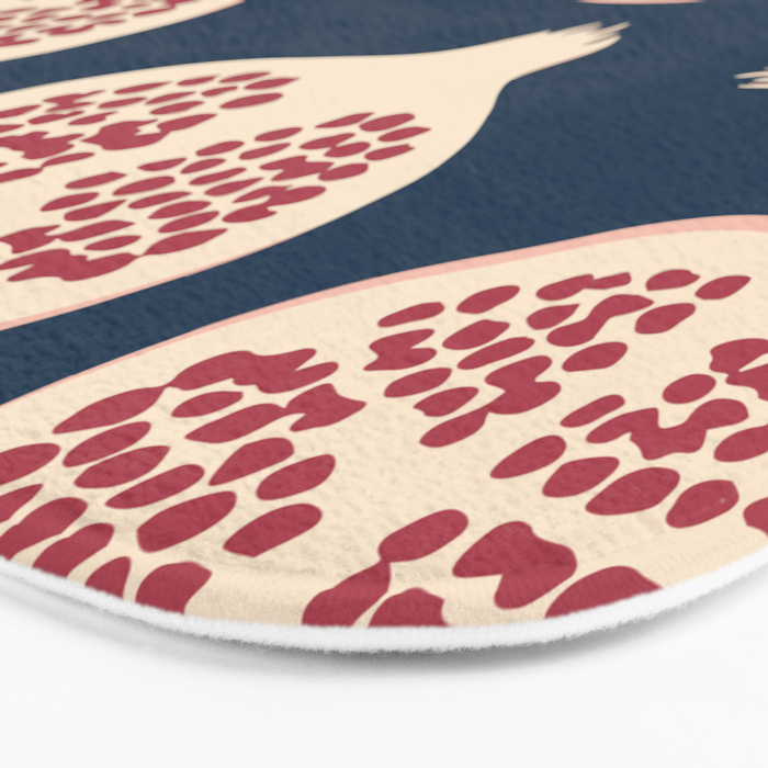 Pomegranate Fruit Navy Blue Bath Mat Gallery Image 3