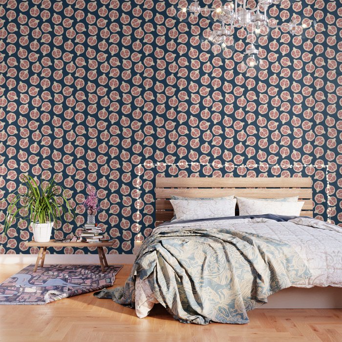 Pomegranate Fruit Navy Blue Wallpaper Gallery Image 1