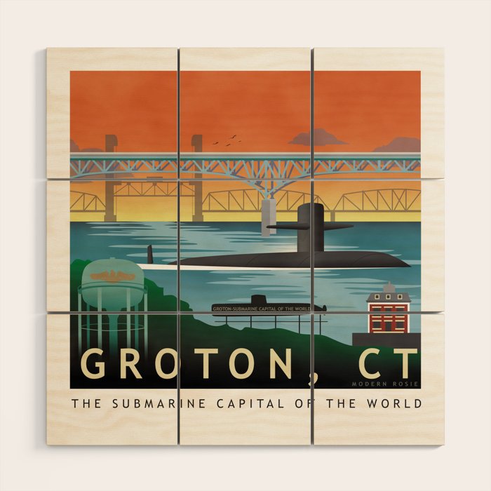 Groton, CT - Submarine Homeport Wood Wall Art Gallery Image 1