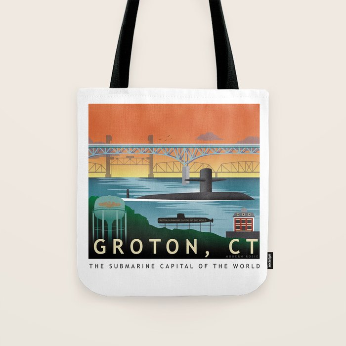 Groton, CT - Submarine Homeport Tote Bag Gallery Image 1