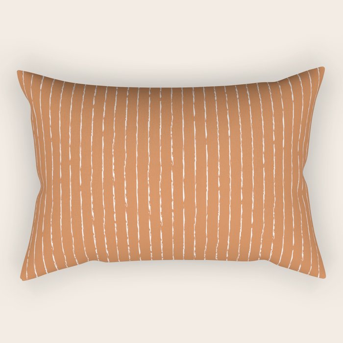 Lines (Terracotta) Rectangular Pillow Gallery Image 1