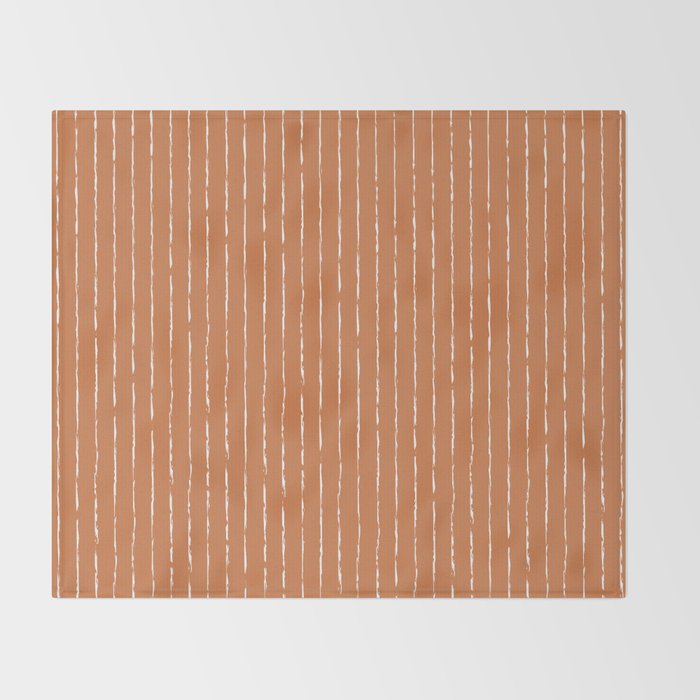 Lines (Terracotta) Throw Blanket Gallery Image 2