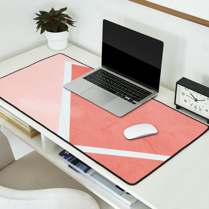 Courtside - living coral Desk Mat Gallery Image 2