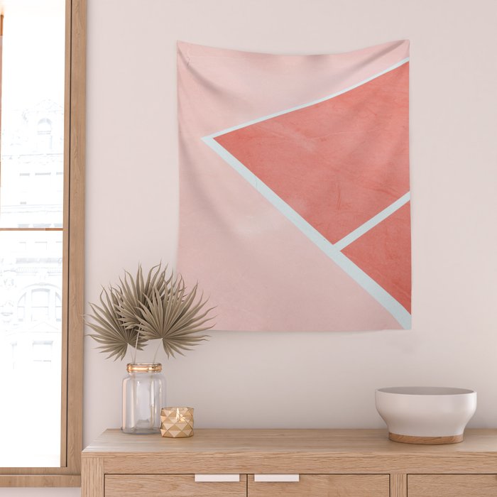 Courtside - living coral Wall Tapestry Gallery Image 2