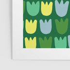 Rows of Tulips in Bloom in Sage & Chartreuse Poster Gallery Image 3