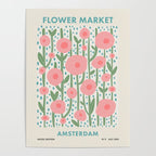 Flower Market Amsterdam Retro Scandi Spring Print Poster Gallery Image 4