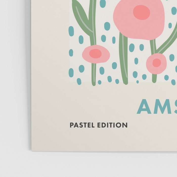 Flower Market Amsterdam Retro Scandi Spring Print Poster Gallery Image 3