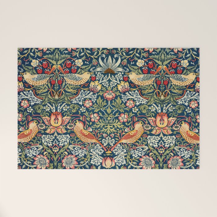 Vintage William Morris Strawberry Thief  Welcome Mat Gallery Image 1