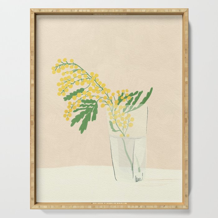 Delicate flowers Serving Tray Gallery Image 1