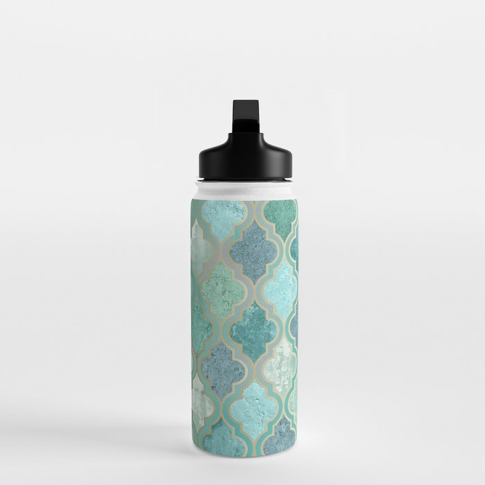 Moroccan Teal Green Water Bottle Gallery Image 3