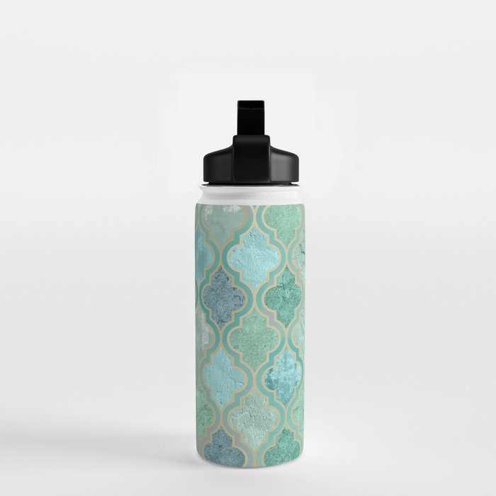 Moroccan Teal Green Water Bottle Gallery Image 2