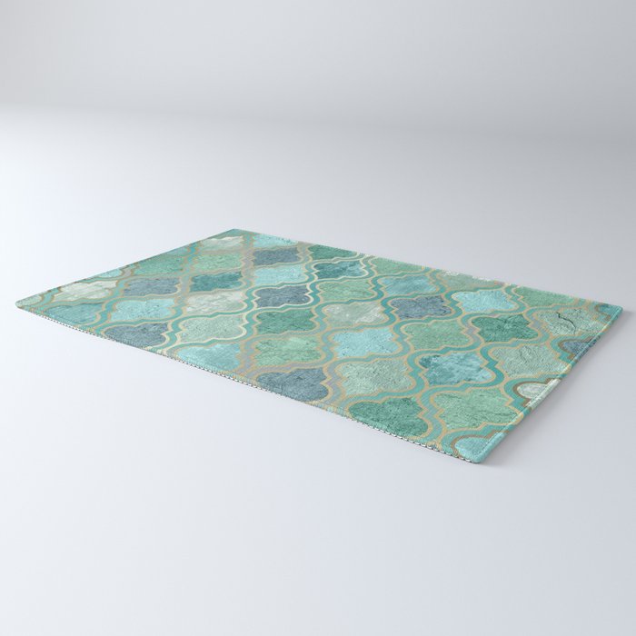 Moroccan Teal Green Rug Gallery Image 3