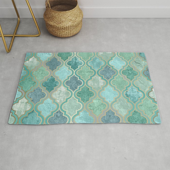 Moroccan Teal Green Rug Gallery Image 1