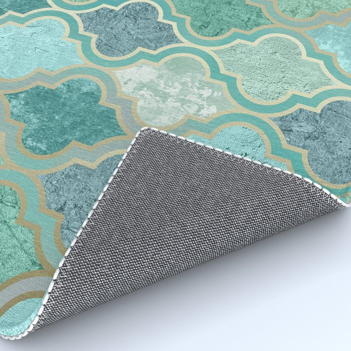 Moroccan Teal Green Rug Gallery Image 4