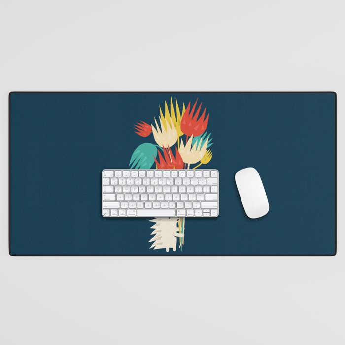 Hedgehog with flowers Desk Mat Gallery Image 1