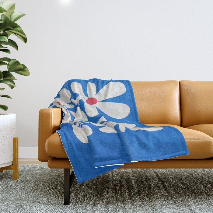Bloom: Cobalt Blue Matisse Color Series 02 Throw Blanket Gallery Image 1