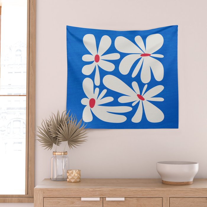 Bloom: Cobalt Blue Matisse Color Series 02 Wall Tapestry Gallery Image 2
