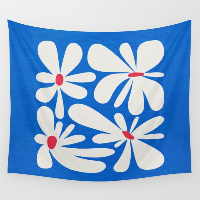 Bloom: Cobalt Blue Matisse Color Series 02 Wall Tapestry Gallery Image 4