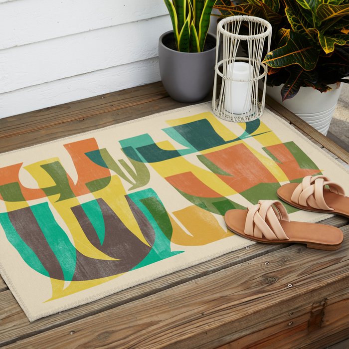Desert vegetation Outdoor Rug Gallery Image 2