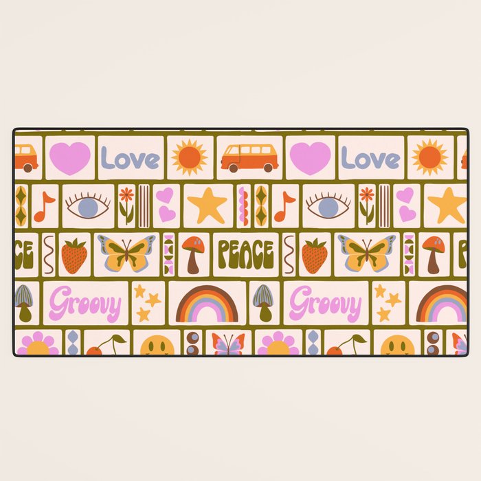 1970s Retro Pop Culture Icons Desk Mat Gallery Image 3