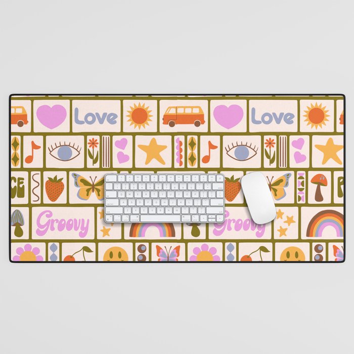 1970s Retro Pop Culture Icons Desk Mat Gallery Image 1
