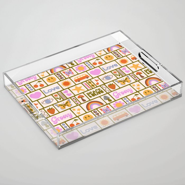 1970s Retro Pop Culture Icons Acrylic Tray Gallery Image 1