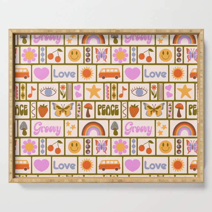1970s Retro Pop Culture Icons Serving Tray Gallery Image 1