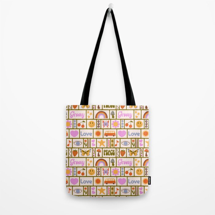 1970s Retro Pop Culture Icons Tote Bag Gallery Image 2