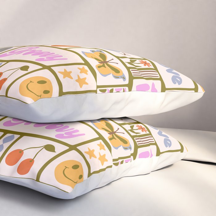 1970s Retro Pop Culture Icons Pillow Sham Gallery Image 3