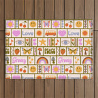1970s Retro Pop Culture Icons Outdoor Rug Gallery Image 1