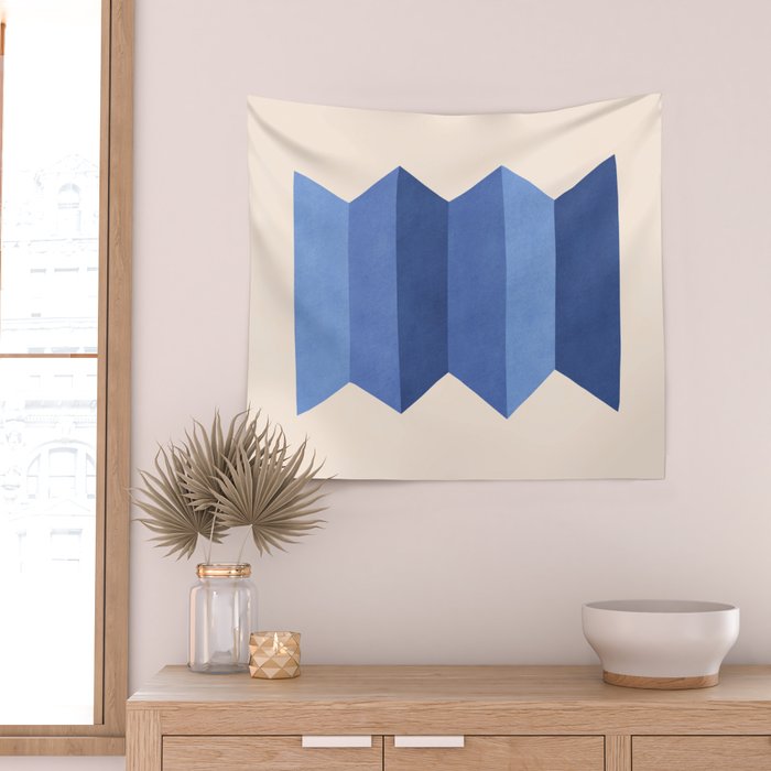 Geometric Vase - Blue Navy  Wall Tapestry Gallery Image 2