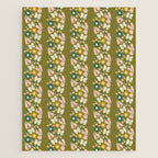 Floral Stripe - Olive  Jigsaw Puzzle Gallery Image 1