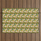 Floral Stripe - Olive  Outdoor Rug Gallery Image 1