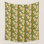 Floral Stripe - Olive  Wall Tapestry Gallery Image 4