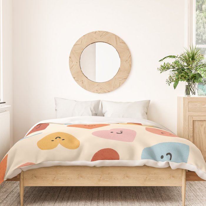 Happy Smiley Heart Duvet Cover Gallery Image 3