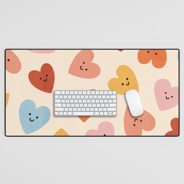 Happy Smiley Heart Desk Mat Gallery Image 1