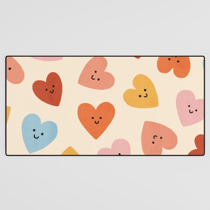 Happy Smiley Heart Desk Mat Gallery Image 3