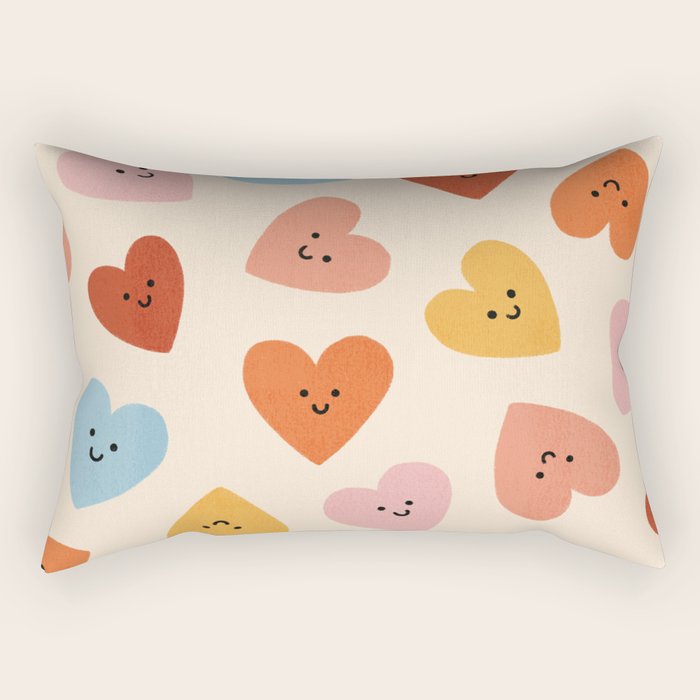 Happy Smiley Heart Rectangular Pillow Gallery Image 2
