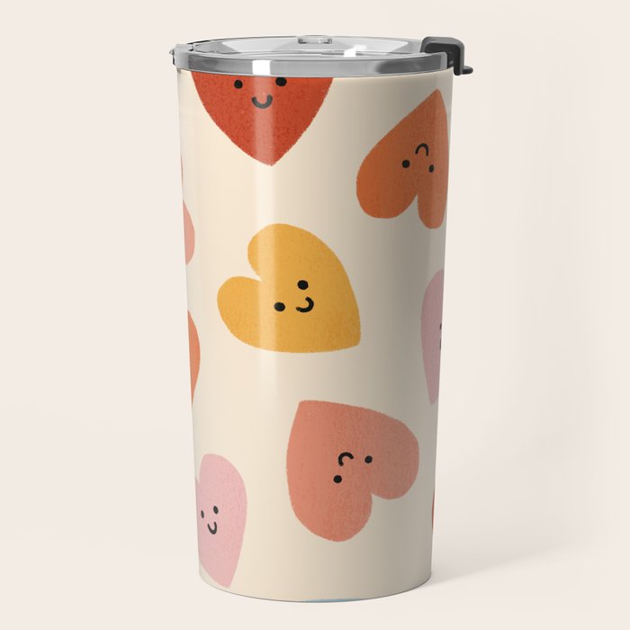 Happy Smiley Heart Travel Mug Gallery Image 2