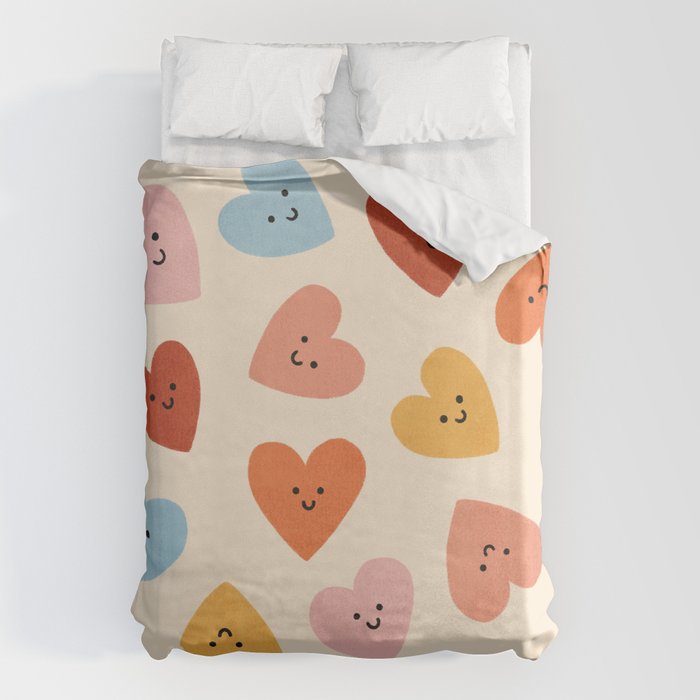 Happy Smiley Heart Duvet Cover Gallery Image 6