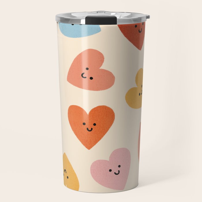 Happy Smiley Heart Travel Mug Gallery Image 1