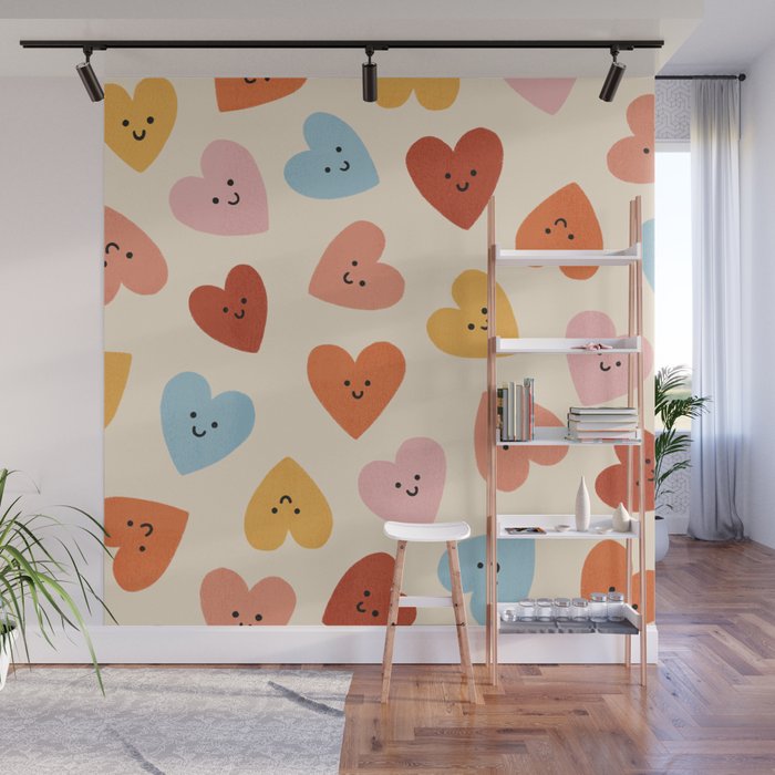 Happy Smiley Heart Wall Mural Gallery Image 1