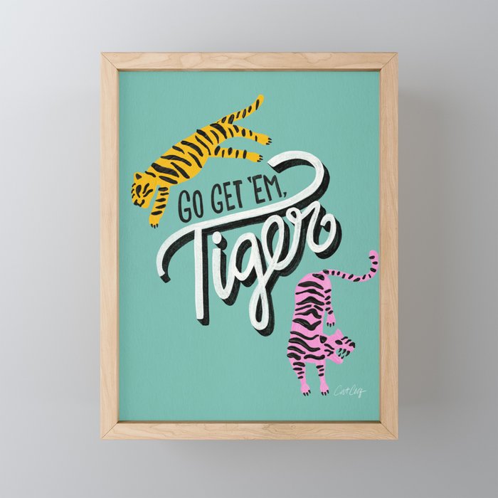 Go Get 'Em Tiger - Mint Palette Mini Art Print Gallery Image 1