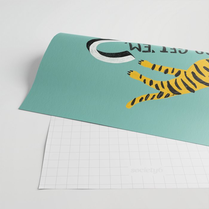 Go Get 'Em Tiger - Mint Palette Wrapping Paper Gallery Image 2