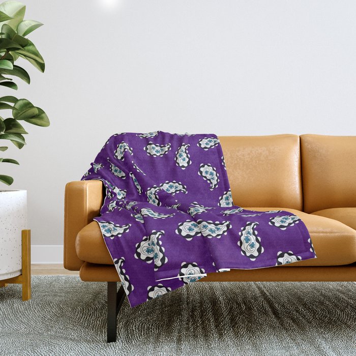 Leafy Whirls 3 Throw Blanket Gallery Image 1
