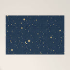 Magical Night / Galaxy in Blue and Golden Yellow Shades Welcome Mat Gallery Image 1